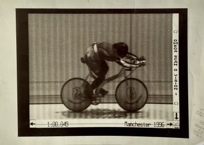 Photo Finish Scan of Italian Cyclist. Size 9.5 x 13 CMS