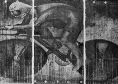 In Pursuit of a Line Number 2. Soluble graphite on paper. Size 75 x 140 cm. 2012